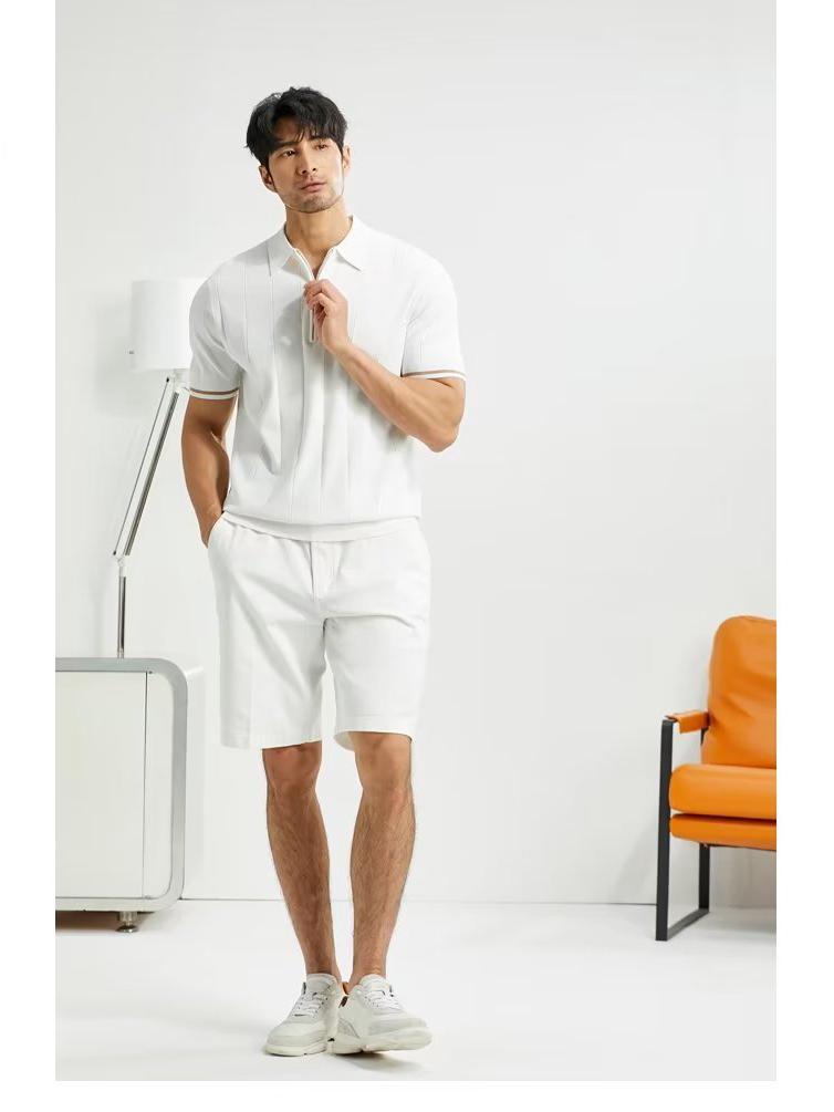 Men's Short-Sleeve Polo Shirt: Youthful, Fashionable, Japanese-Style Summer 2023 Design