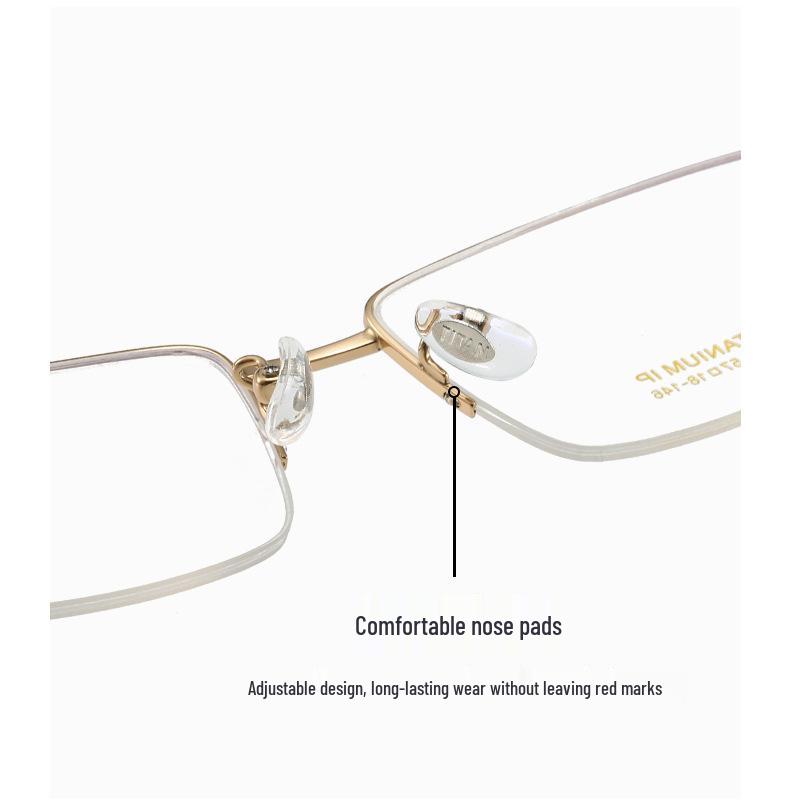 Summer Lightweight Titanium Half-Rim Business Glasses for Men and Women - Anti-Blue Light Myopia Protection