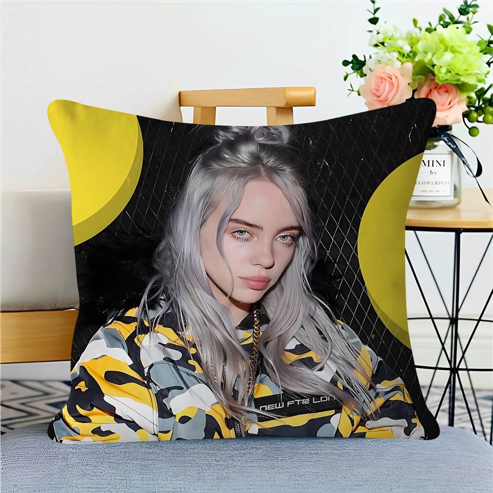 Singer B-Billie-Eilish Pillow Anime Pillow Sofa Bed Head Pillow Cover Cushion Cover 45x45 Cm Fashion