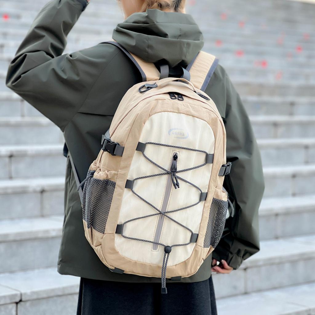 Schoolbag Outdoor Lightweight Backpack Large Capacity Waterproof Hiking Backpack Male and Female Student Commuter School Bag Simple and Versatile