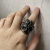 Bague en Métal Cyclope Crâne Antique Rétro pour Hommes Bague en Acier Inoxydable Punk Gothique Rock Hiphop Accessoires Bijoux Faits à la Main Cadeau