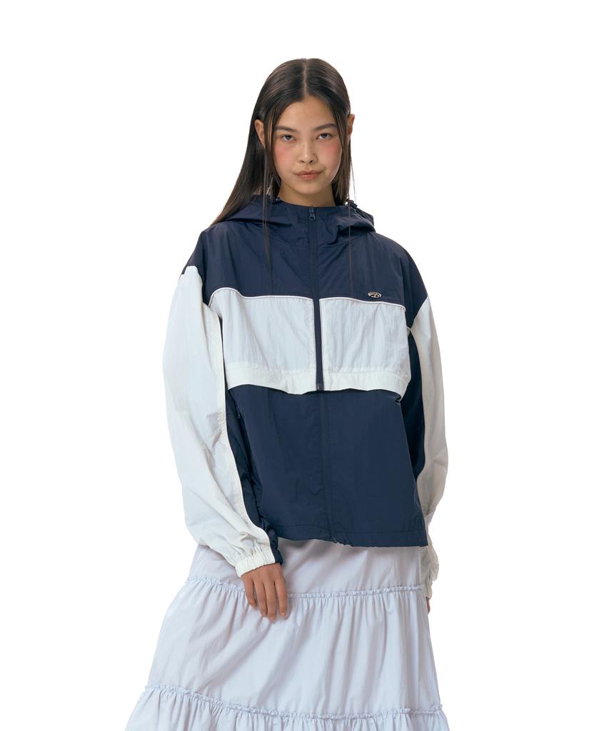 Ames-Worldwide Color Block Wind Breaker Navy (Am2Esub931A)