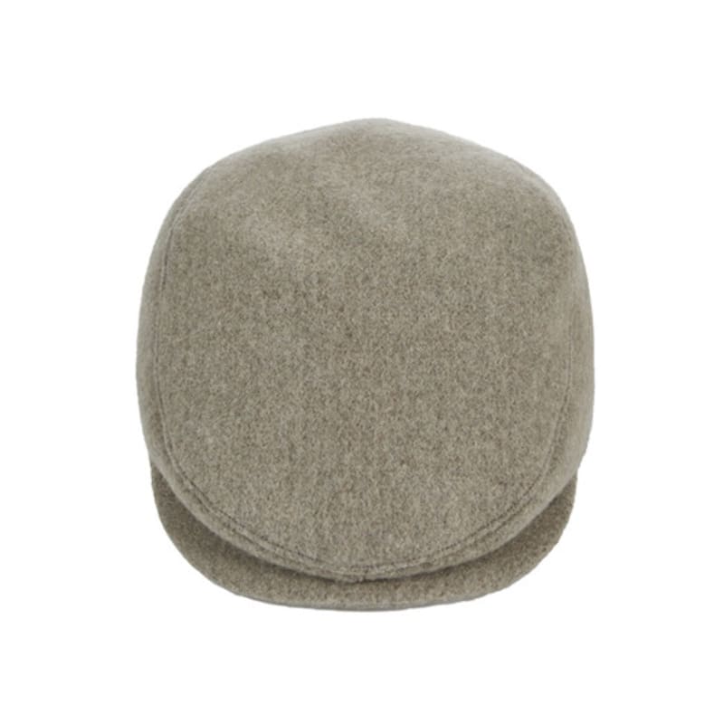 VARZAR Stud Logo Retro Wool Beret Beige