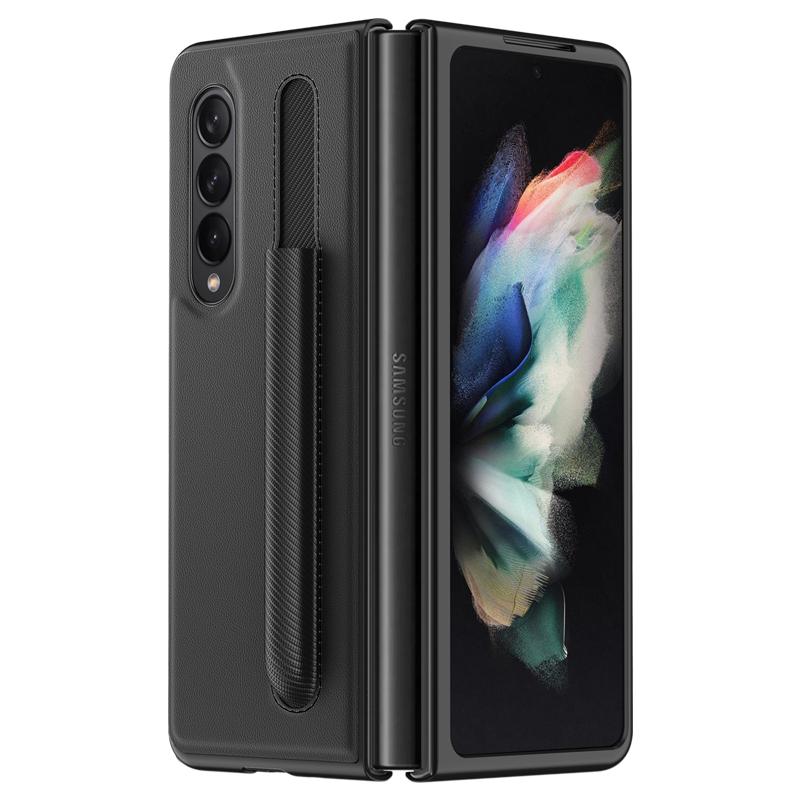 Anti -Scratch Pen Holder Thin Case For Samsung Galaxy Z Fold 3 5g Fold3 Anti -Knock Cell Phone Cover Fundas
