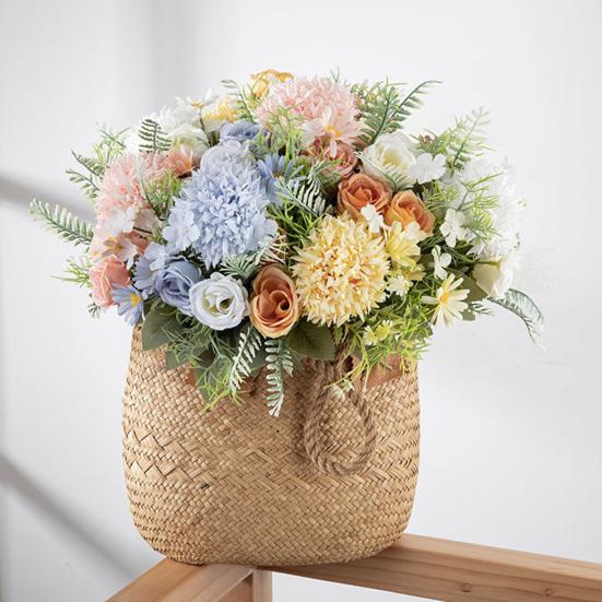 Simulation Flower Practical Anti-fading Vivid Color Artificial Flower DIY Peony Fake Artificial Rose Bouquet Wedding Accessories