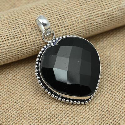 Black Onyx Gemstone 925 Sterling Silver Elegant Pendant Handmade Jewelry For Women