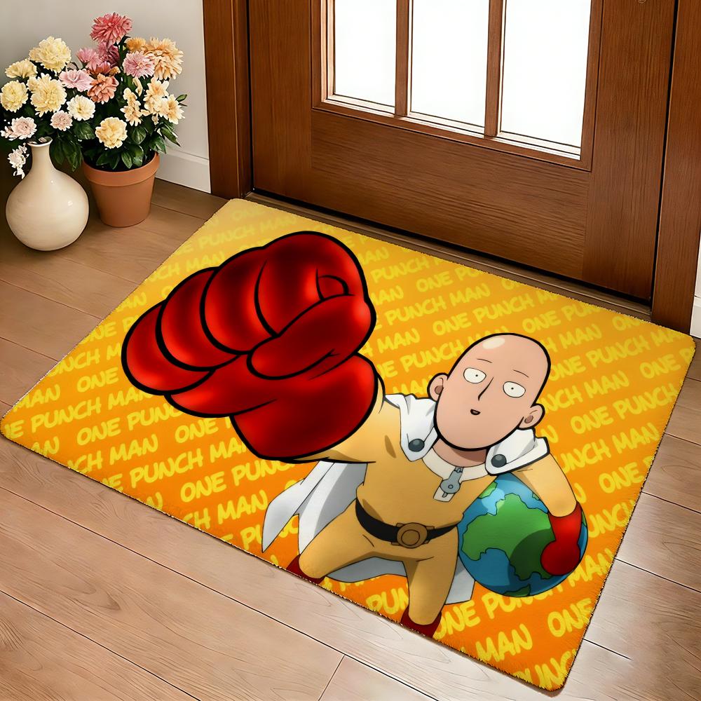 Anime Hot O-One-Punch Man Floor Mat Cozy Flannel Soft Thick Non-Slip Mat For Living Room Bedroom Kitchen Decor Rugs