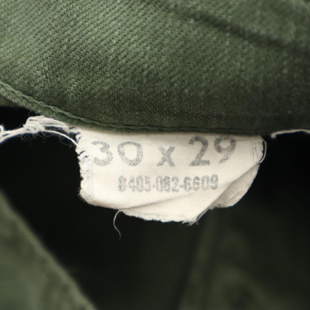 US ARMY 70s DSA Vintage Cotton Satin Baker Pants W30 Military Button Fly Men's Used