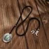Vintage Denim Style Hat Turquoise Neck Chain Choker Ethnic Style Personalized Flannel Wrapped Necklace