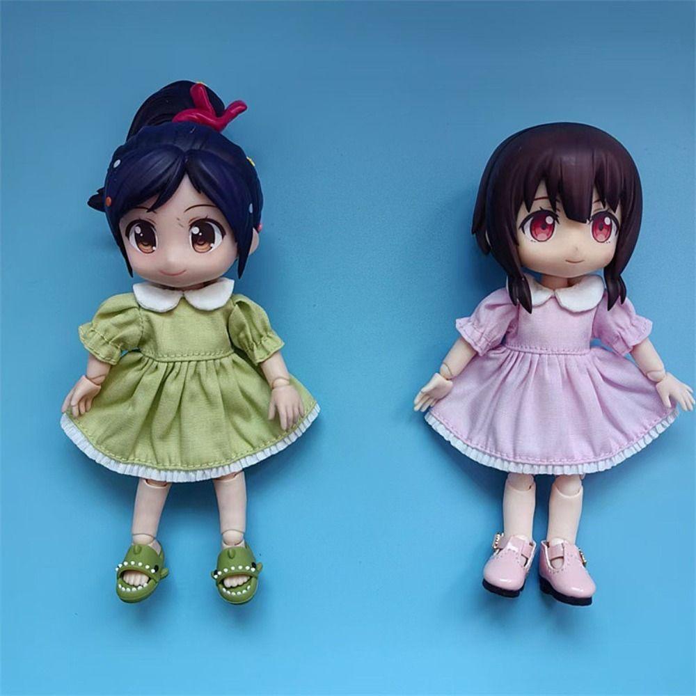 Fashion Dolls Outfits Dresses Puff Sleeve Doll Clothes Skirt  1/11 OB11 Dolls/1/12 BJD