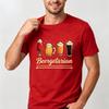 T-shirt Unisex in Puro Cotone Disegnata a Mano Tazza di Birra di Vari Tipi Slogan Birragetariano Decorazione a Linee Semplici T-shirt Girocollo
