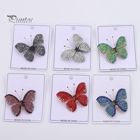 Strass Mode Broche Papillon Artisanat Bijoux En Alliage Léger Cadeaux