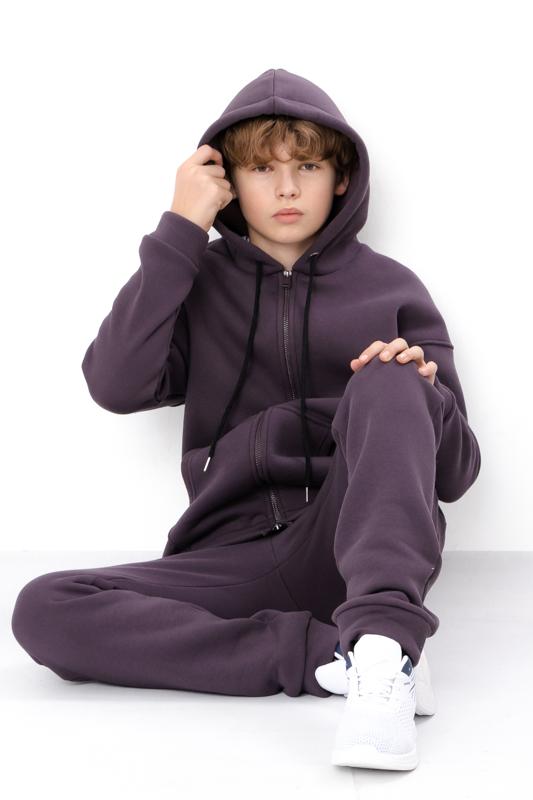 Warmer Jungen-Teenager-Set – Einfarbiger Reißverschluss-Hoodie & Bequeme Jogginghose, Winter 6421-025 HC