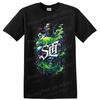Skull Jar Neon Graffiti Gothic Horror T Shirt W/ Colorful Skull Art Graphic Tee