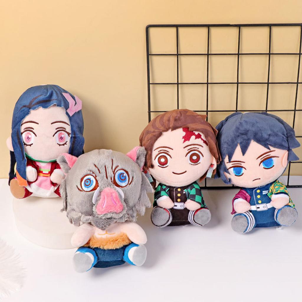 20cm Demon Slayer Tanjirou Nezuko Plush Toy Japanese Anime Cartoon Character Doll Padding Classic Cute Kawaii Gift For Kids Toys