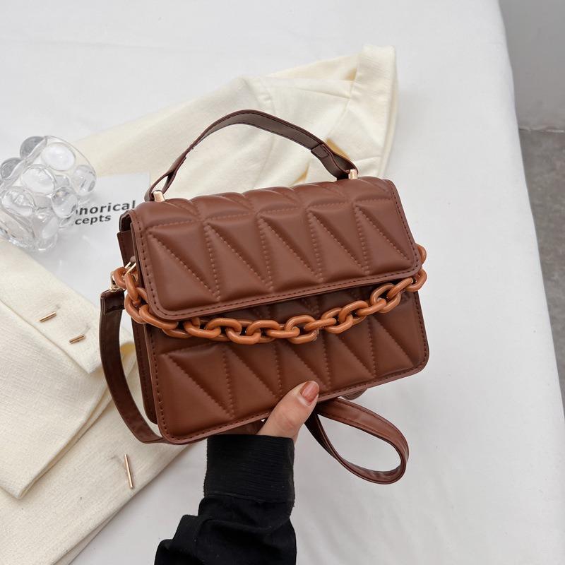 Women's shoulder bag flow fashion portable small square bag simple diamond popular messenger bag