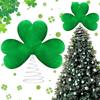 St Patricks Day Green Plush Shamrock with Metal Base Metal Spiral Shamrock Ornament Clover Tree Decoration for Festival Decor