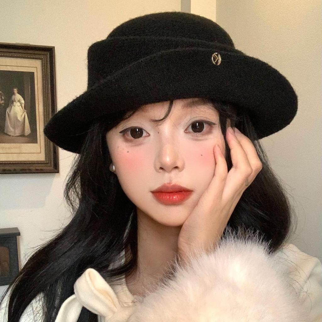 Korean-Style Rolled Brim Beret for Women - Elegant, Versatile Spring & Autumn Fashion Hat