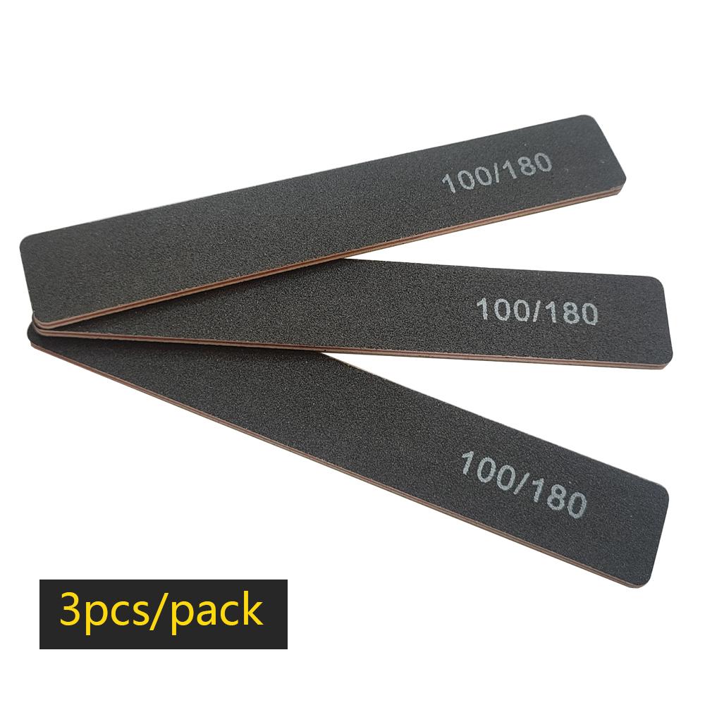Nail File Buffer 100/180 Grit Half Moon Nail Files Double Side Sandpaper Nail Sanding Grinding Gel Nail Polish Manicure Tool