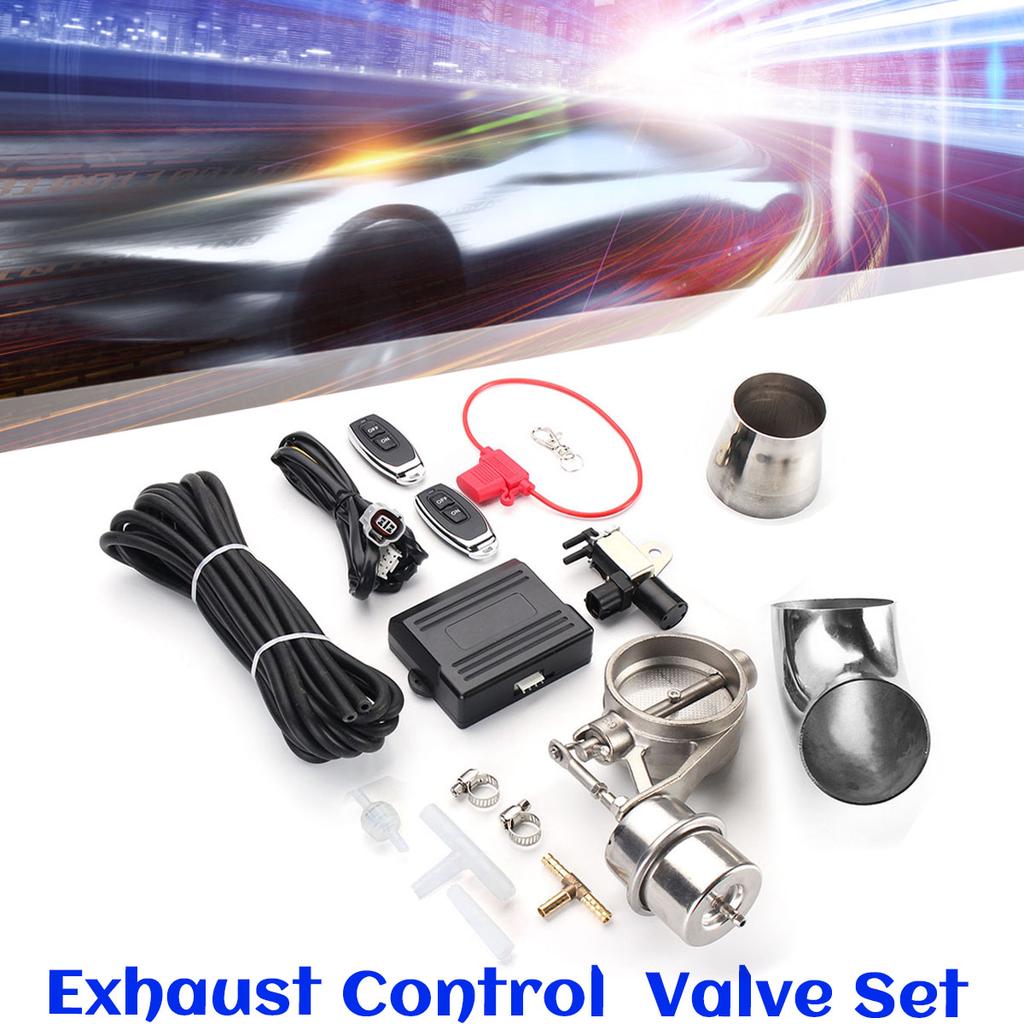 2.5/" 63mm Exhaust Control Valve Set Vacuum Actuator Closed Style+Remote Control