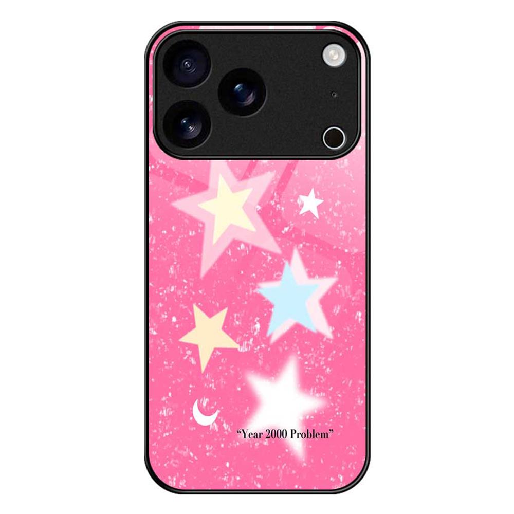 

For iPhone 17 Pro Max Case TPU PC Tempered Glass Pattern Printing Slim Phone Back Cover B0307