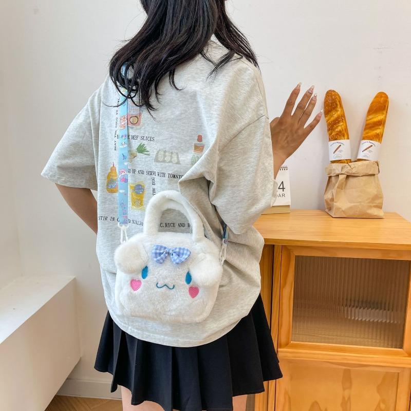 Plush portable small bag female cute soft cute girl heart small satchel new lazy wind messenger bag