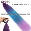 26 Zoll Synthetische Pferdeschwanz-Extensions mit Gummiband Ombré Geflochten Bunter Pferdeschwanz DIY Pferdeschwanz Haare Tägliche Party-Nutzung