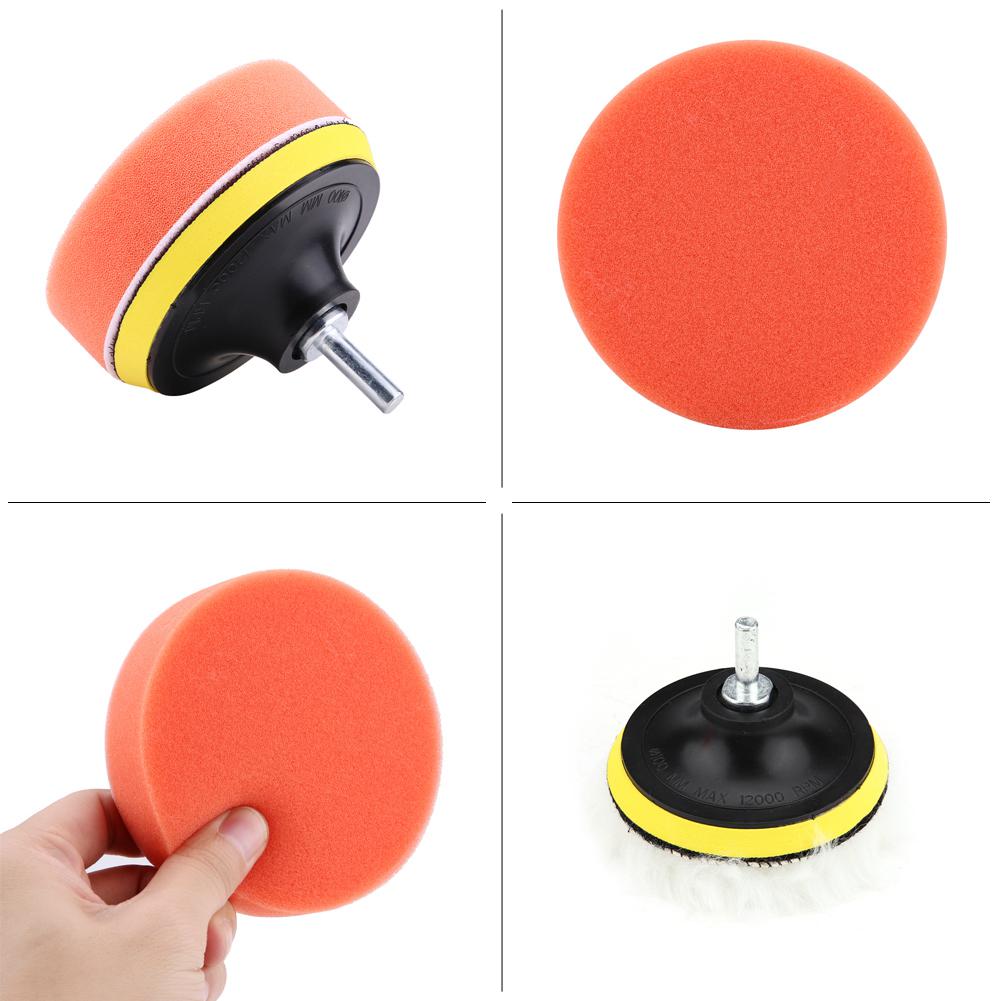 8Pcs 4inch Sponge Buffing Polishing Pad Kit for Car Polisher with Adapter