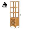 Bathroom Cabinet, Freestanding, 3 Shelves, Narrow & Tall, Louvered Door, 36 x 33 x 140 cm