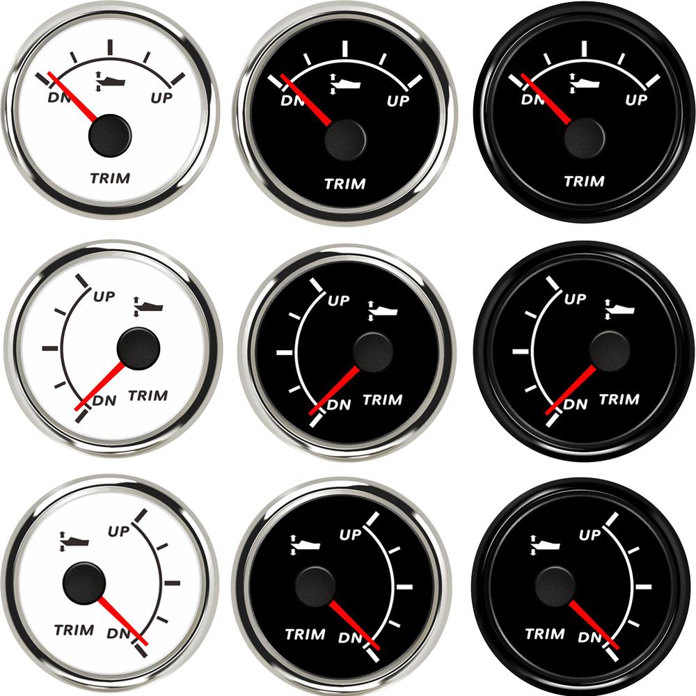 52mm Marine Trim Gauge Waterproof Trim Gauge UP-DN  with Red Backlight for Auto Motor Parts Yacht 9-32V Car Accessories