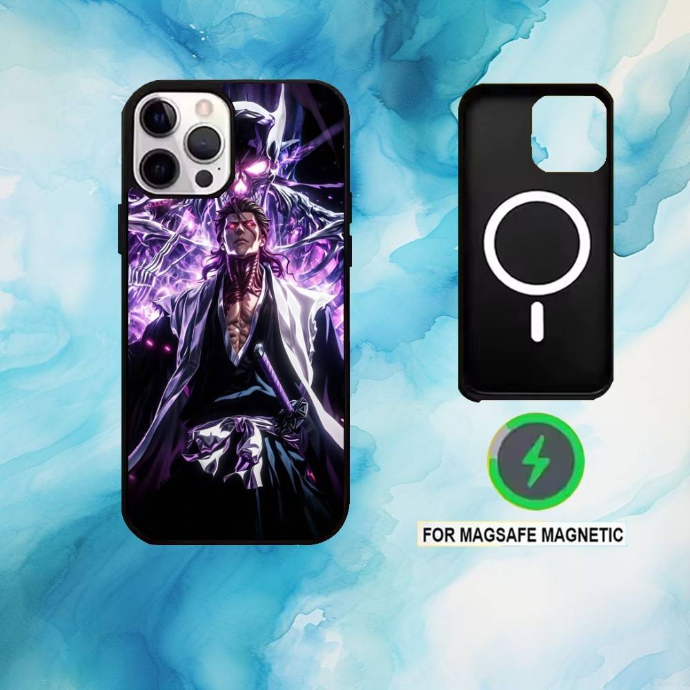 B-Bleach Anime Aizen Phone Case For iPhone17,16,15,14,13,12,11 Plus,Pro Max Magnetic For Magsafe Wireless Charging