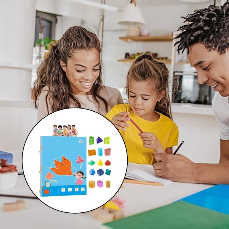 Educational Geometry Workbook Hands on Geometric Shape Activity Book With Folding Geometric Model For Kid Preschooler