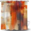 Abstract Orange Shower Curtain Burnt Orange Brown Oil Painting Watercolor Grunge Art Decor Bathroom Curtain Set with Hook