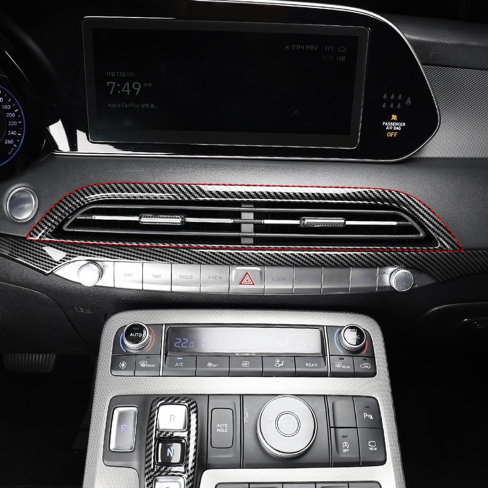 For Hyundai Palisade 2020-2022 Carbon Fiber Dashboard Middle Vent Cover Trim Car Supplies Accessories LHDGood product