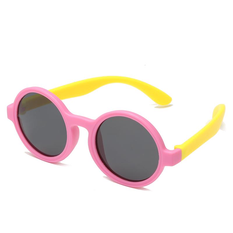 Nye Søte Runde Innfatning Barnesolbriller Babysikre Myke UV-bestandige Solbriller Trend Briller for Gutter og Jenter