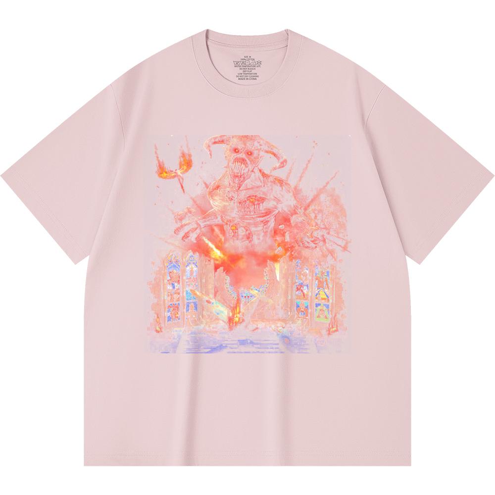 230 Gsm 100% Cotton Heavy Metal T-Shirt  Rock Band Popular Music Print Unisex Heavy Cotton T Shirt