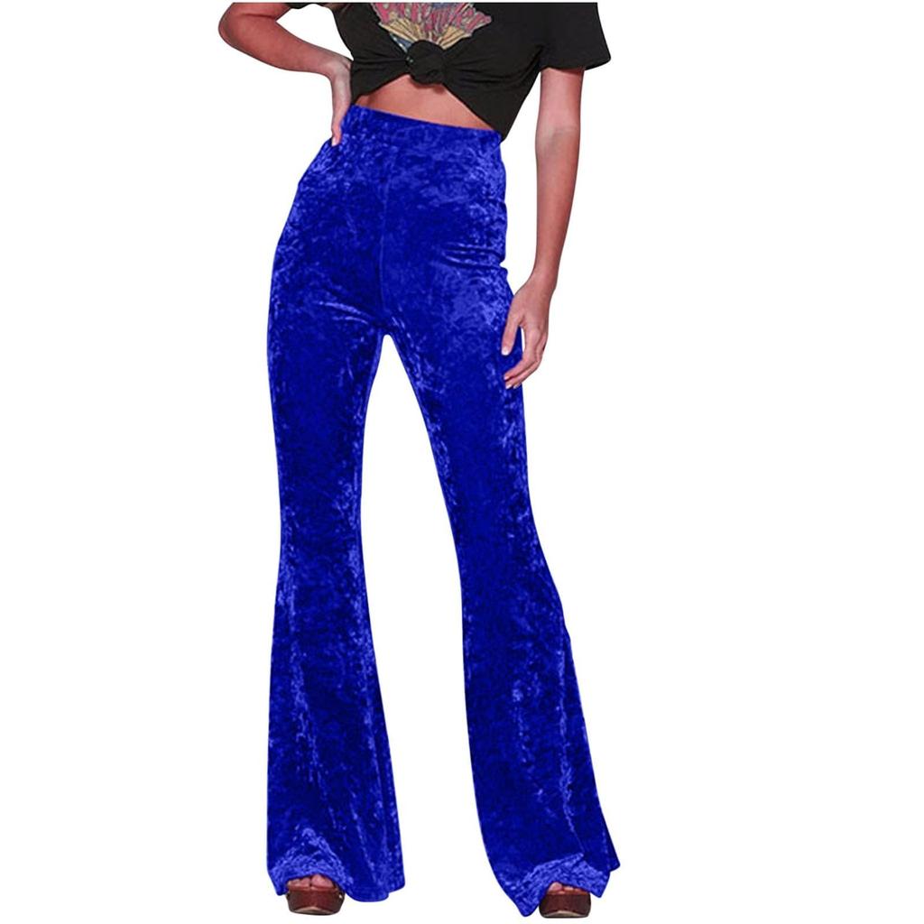 Fashionable Women's Retro Color High,waisted Casual Wide,leg Pants