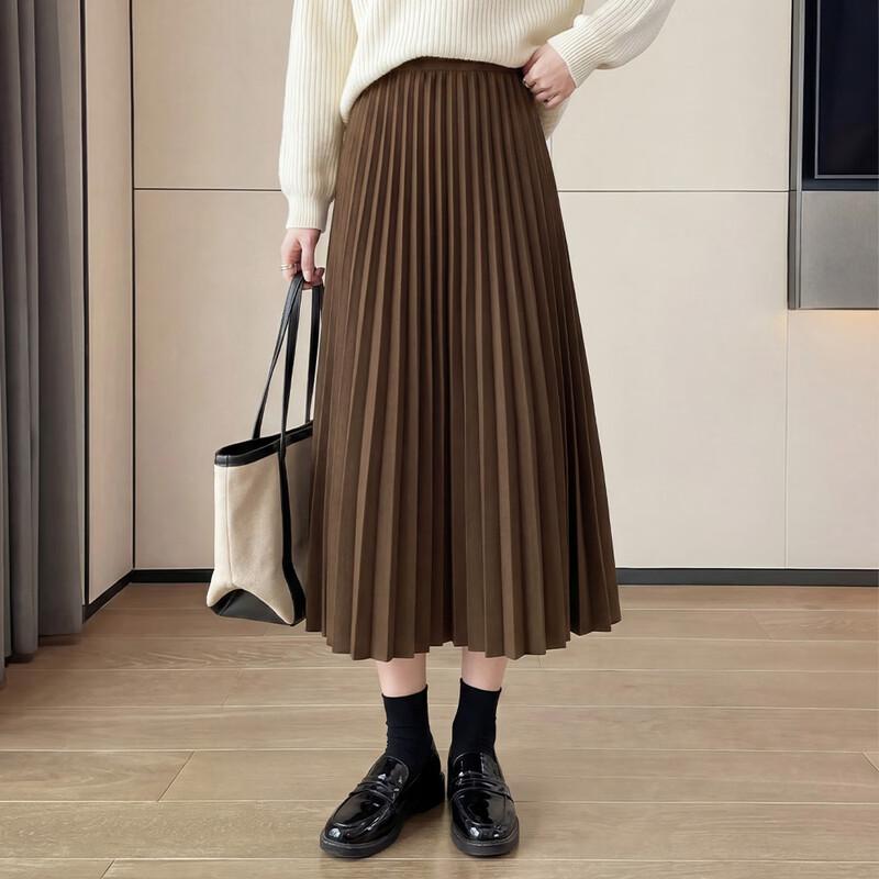 Женская плиссированная миди-юбка А-силуэта L