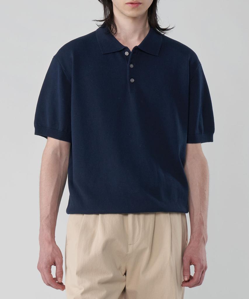 Untact Studio Washable Cool Cotton Short Sleeve Collared Knit 4 Colors (Type A)