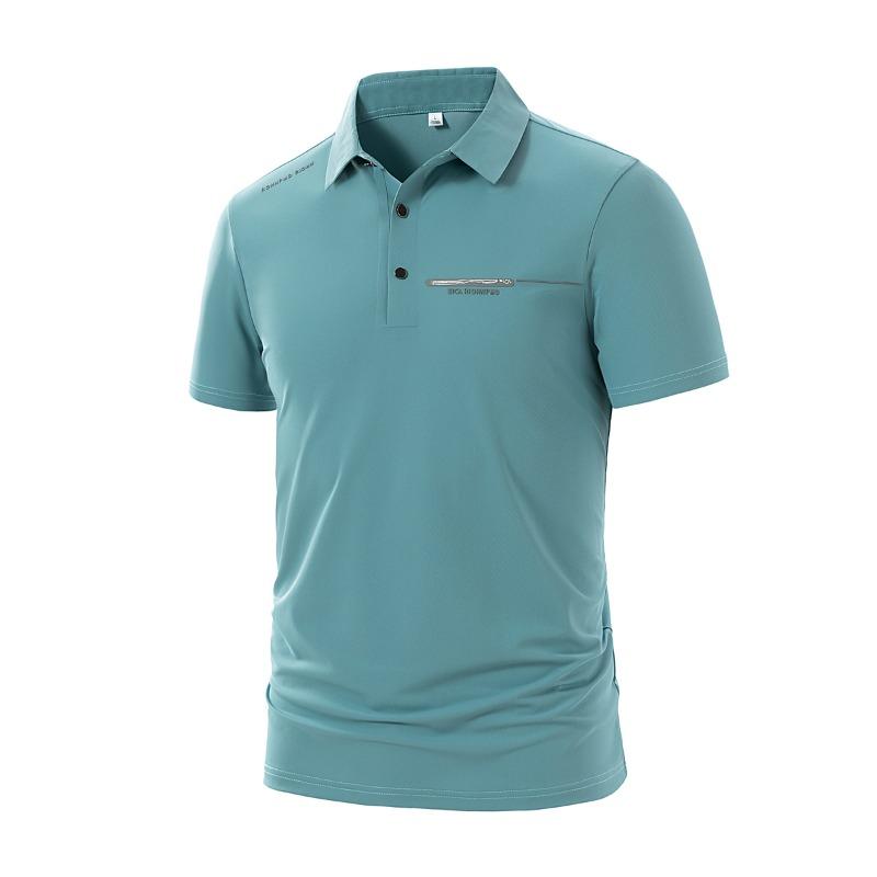 Mens Casual Short Sleeve Solid Color Polo Shirt
