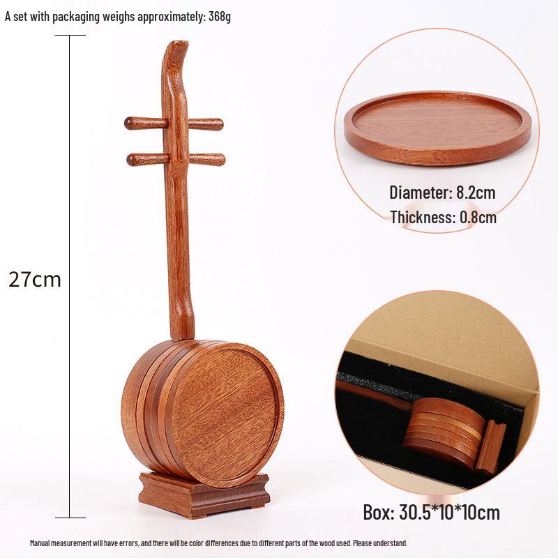High-End Walnut Wood Coaster - Luxury Heat-Insulating Tea Cup Mat for Gongfu Tea Sets