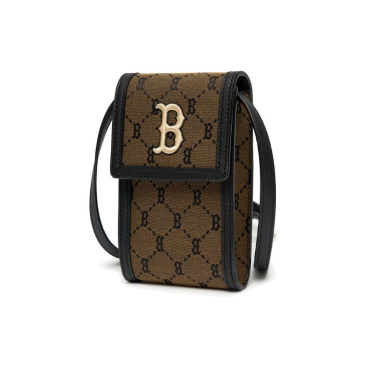 MLB Monogram Series Boston Red Sox Vintage All Over Print Shoulder Crossbody Bag Unisex bags Brown 3ACRH011N-43BGD