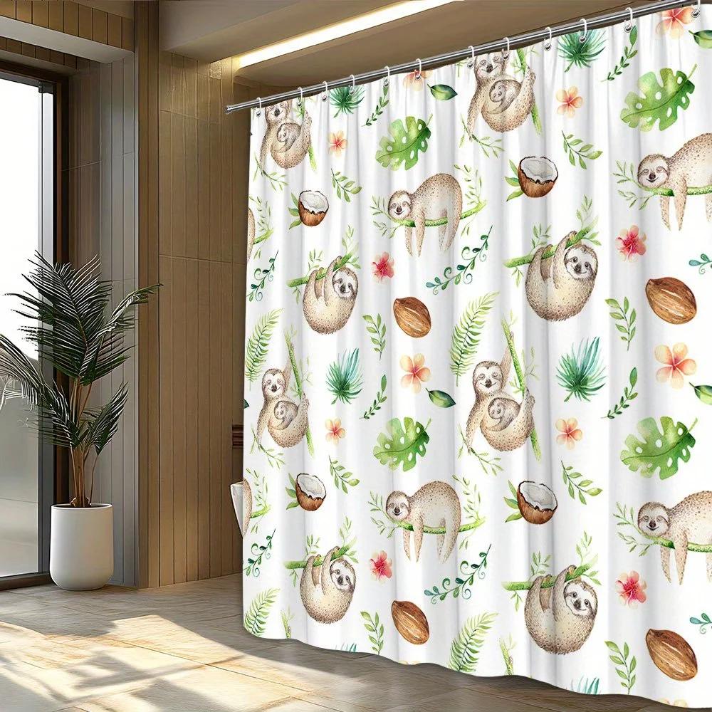 Christmas Joyful Shower Curtain - Festive Decorations and Tree Wall Hanging for Living Room and Bedroom Decoration