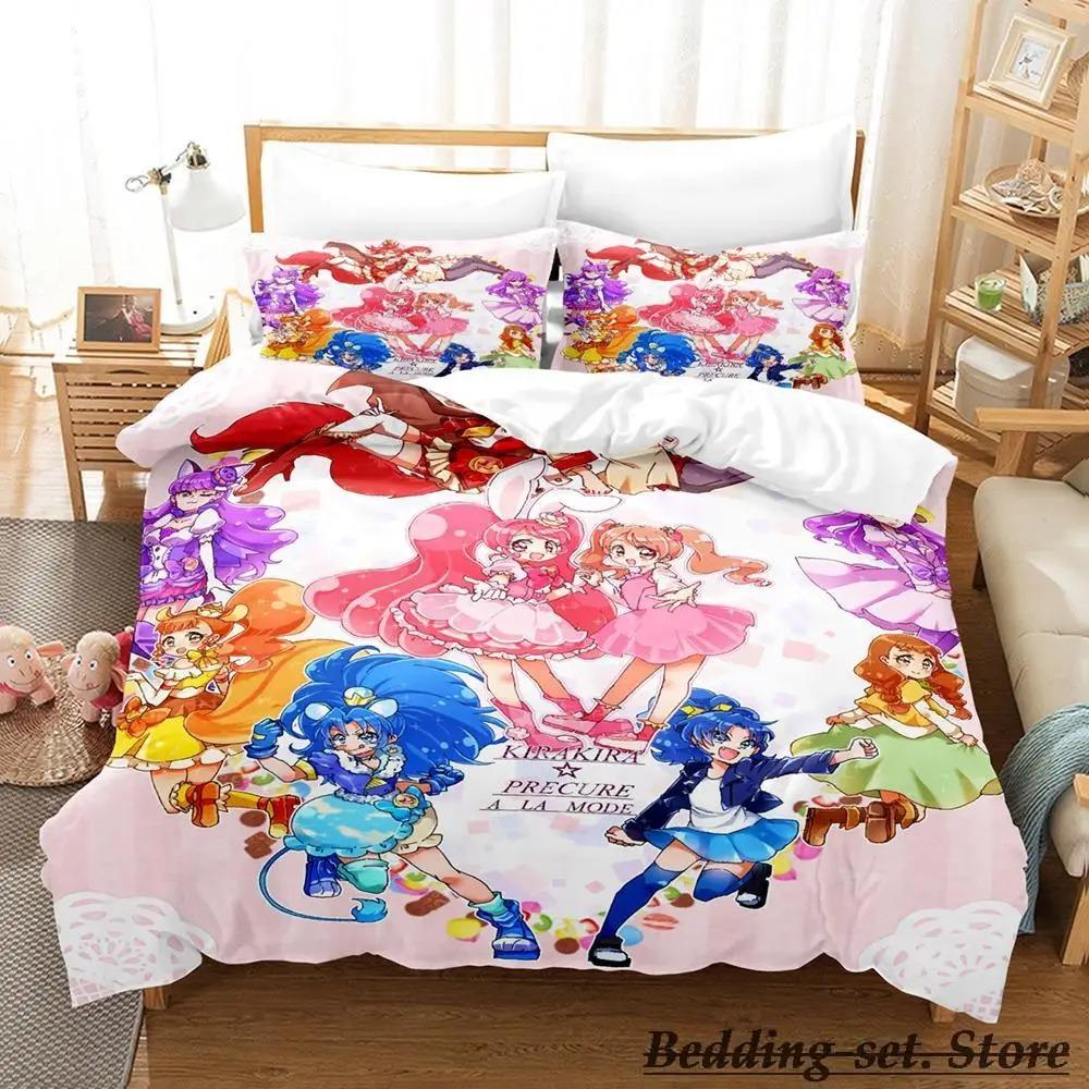 Smile PreCure! Bettwäscheset Einzelbett Twin Full Queen King Size Bettset Erwachsener Kind Schlafzimmer Bettbezugsets Anime parure de lit Bett