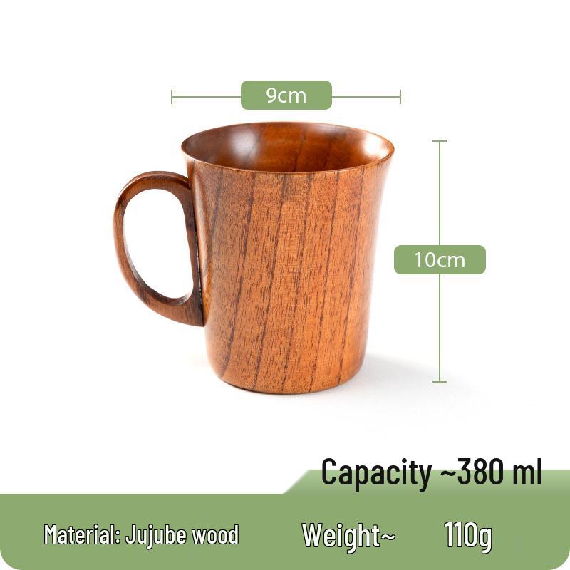 Taza de Cerveza y Taza de Café de Madera Japonesa con Asa - Resistente a Altas Temperaturas, Diseño Creativo