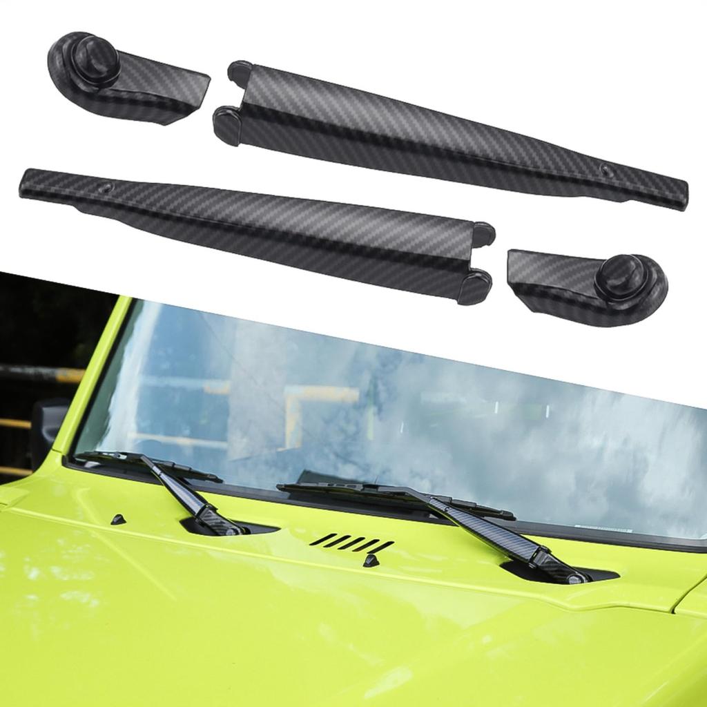 Dekorasjonsdeksel for vindusvisker, viskerdeksel, passer Suzuki Jimny JB74 og JB64, utvendige deler, ABS-harpiks, dekorasjon for frontvisker, stilige tilpassede deler
