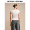 UR Women's Off-Shoulder Pleated Short Sleeve T-Shirt