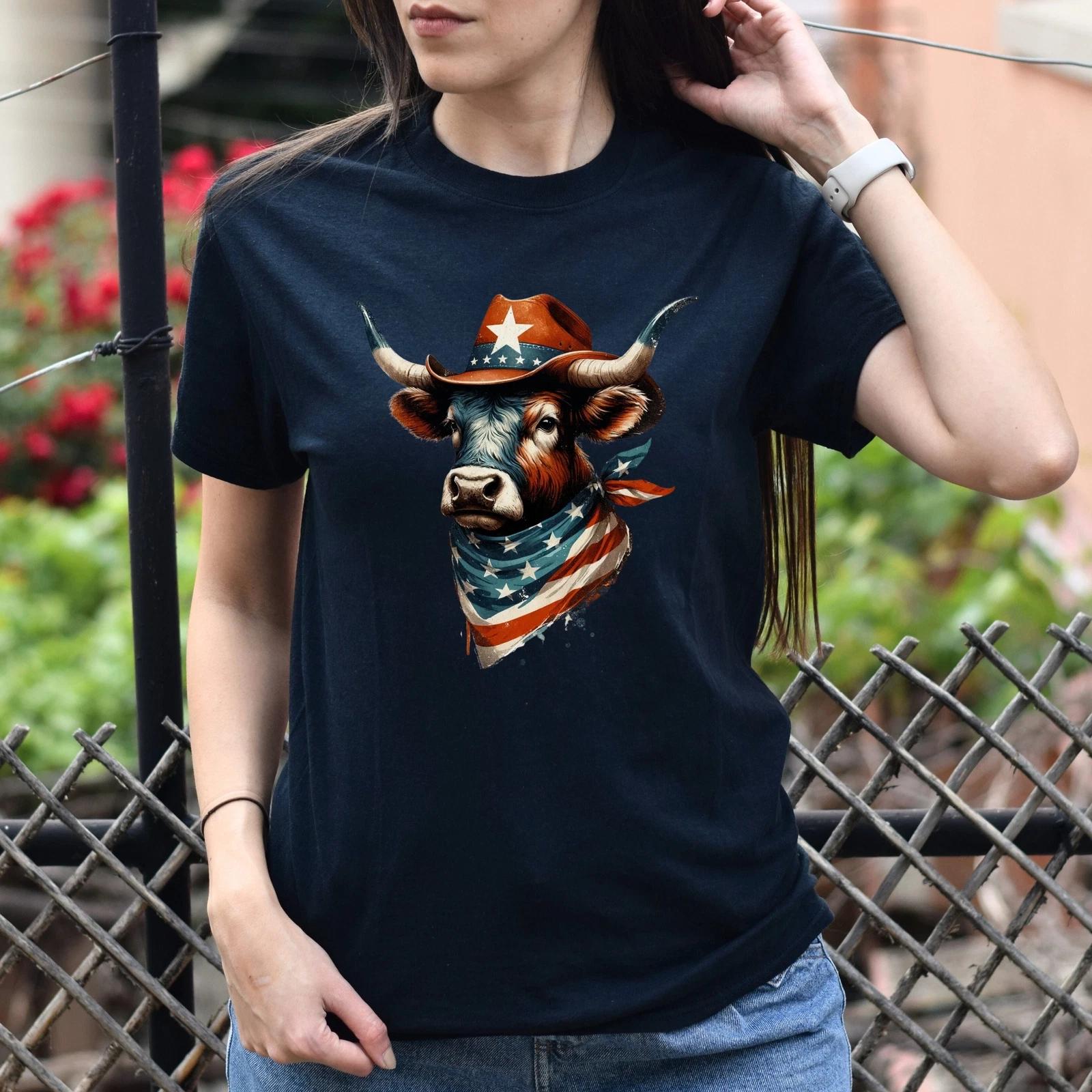 Texas Bull Unisex Tshirt Texas flag American flag patriotic tee Black Navy Dark S