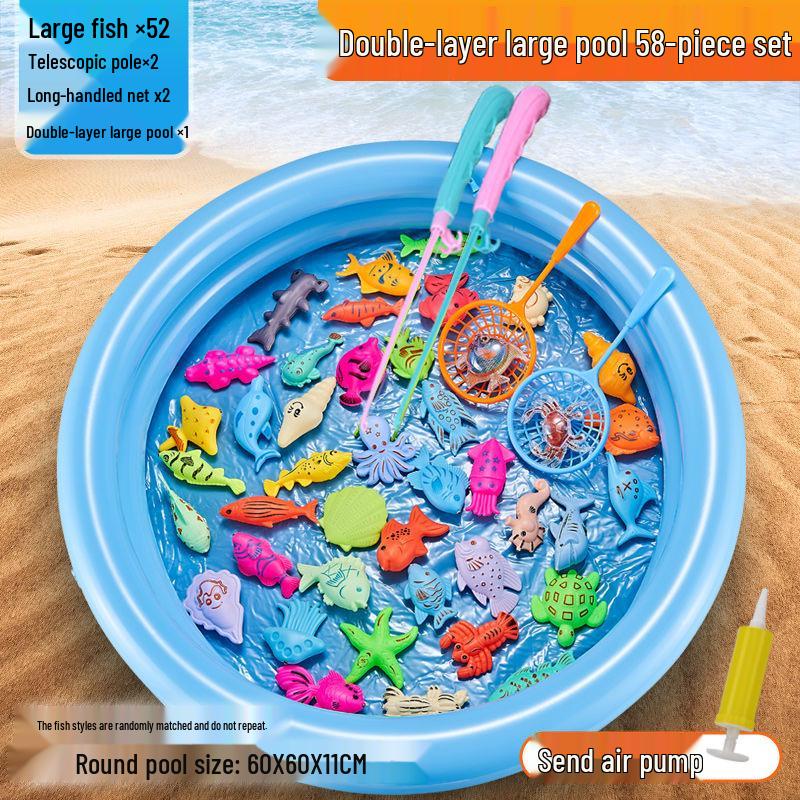 Children's Magnetic Fishing Toy Pool: Pretend Play & Educational Summer Water Game for Boys & Girls