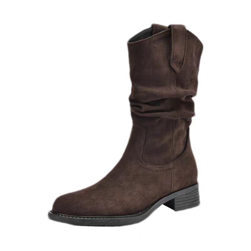 Short Boots, Women's Retro Boots, Thick-heeled Boots, Anti-slip Single Women's Shoes